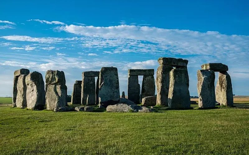 Neolithisches Denkmal Stonehenge nahe Amesbury in Südengland